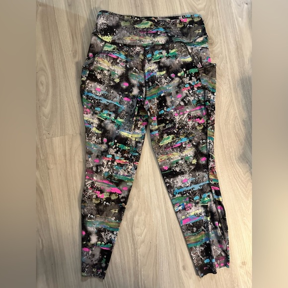 NEW!Lululemon Fast and Free High-Rise Leggings 25”Pockets Paint Drift Multi Sz14 - Picture 7 of 9